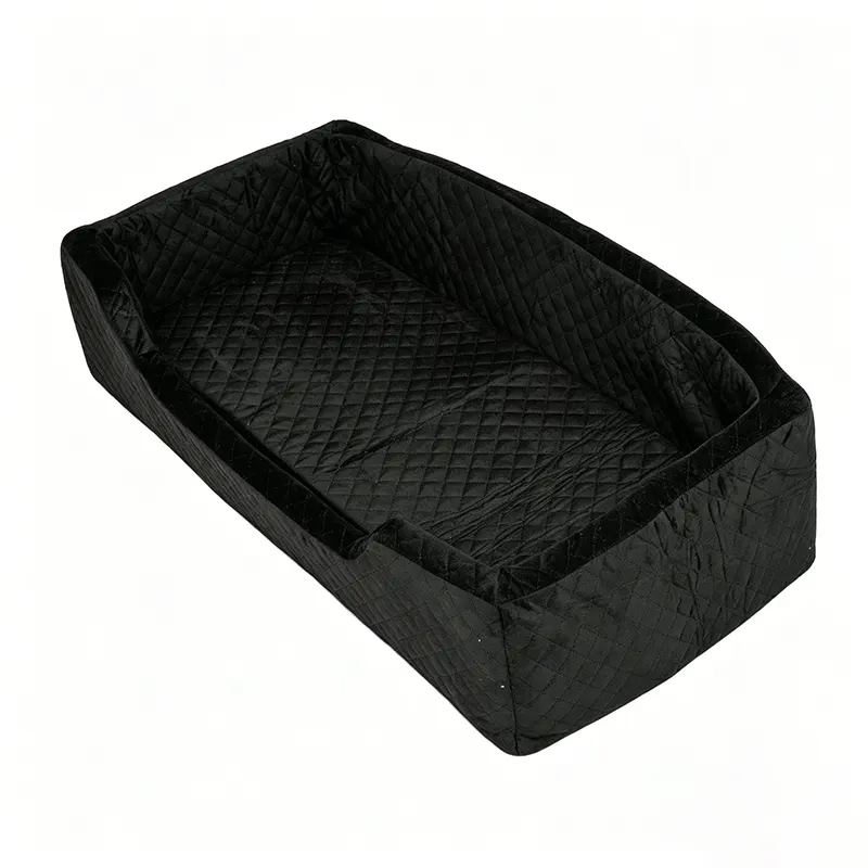 Lit pour animal de compagnie matelassé noir