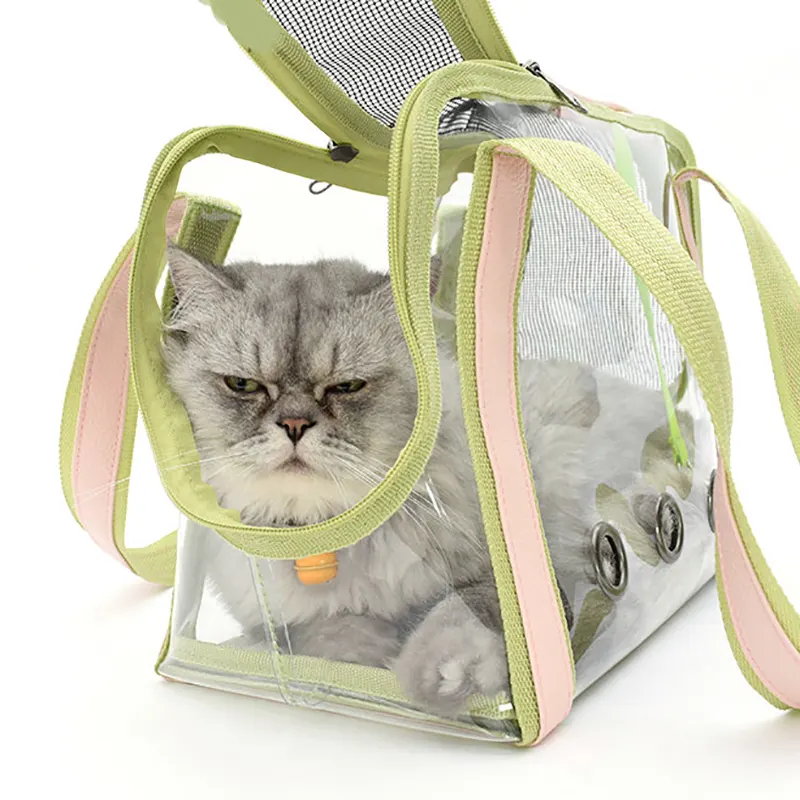 Sac de transport pour animaux de compagnie à bandoulière avec fenêtre